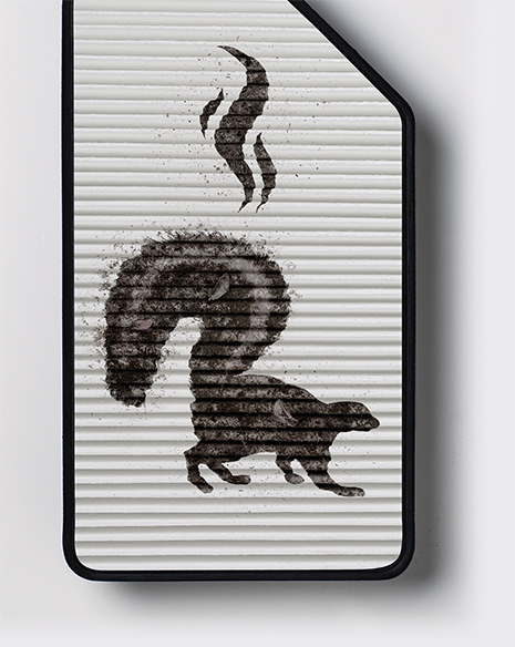 Air filter with printed skunk