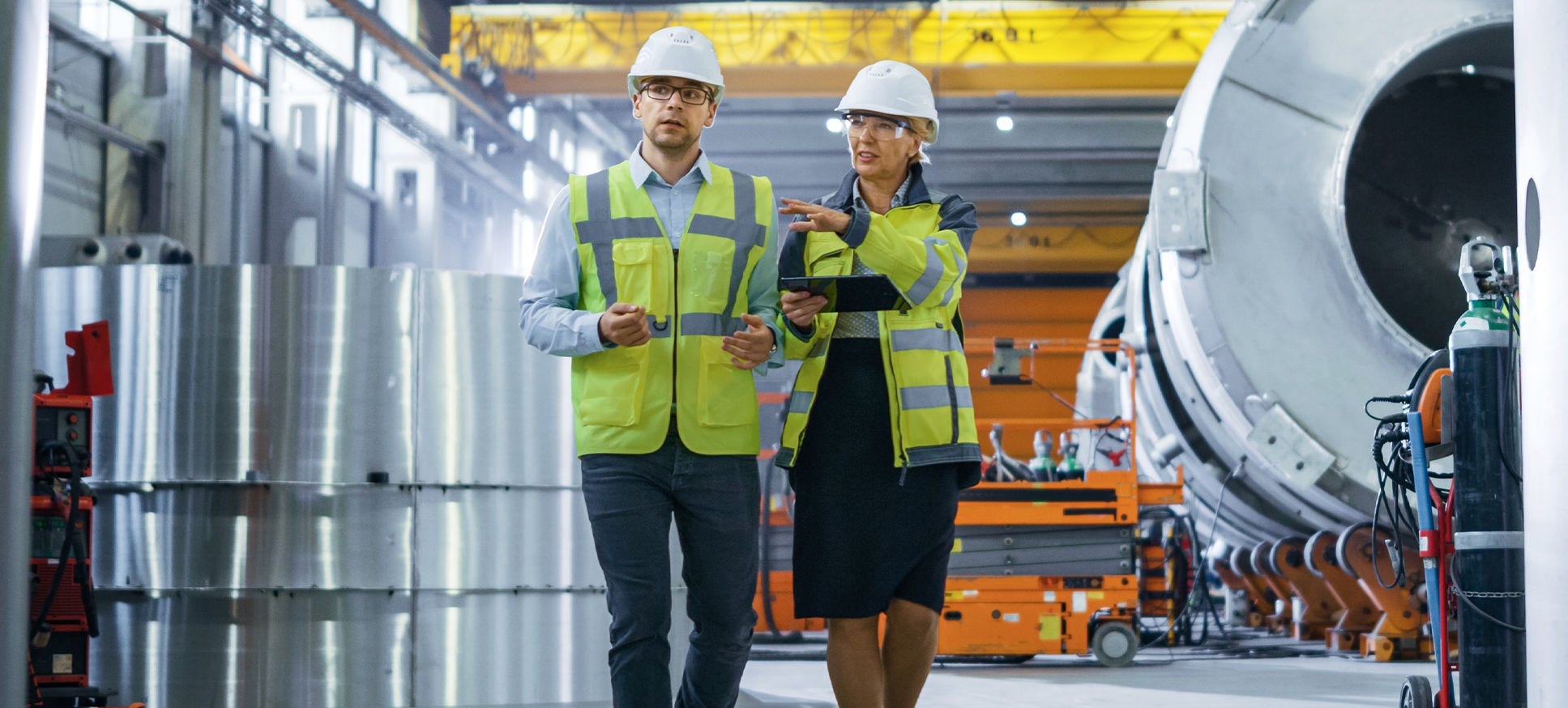 Workers in industrial work environment